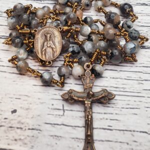 Rare Sunstone Moonstone Bronze Handcrafted Heirloom Rosary Manly Masculine Durable Quality Prayer Warrior Custom Gift For Him